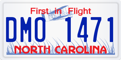 NC license plate DMO1471