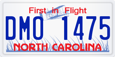 NC license plate DMO1475