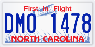 NC license plate DMO1478