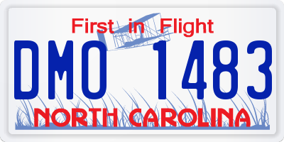 NC license plate DMO1483