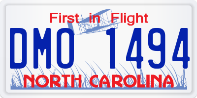 NC license plate DMO1494