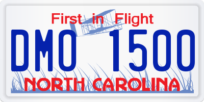 NC license plate DMO1500