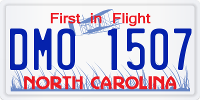 NC license plate DMO1507
