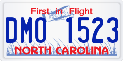 NC license plate DMO1523