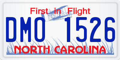 NC license plate DMO1526