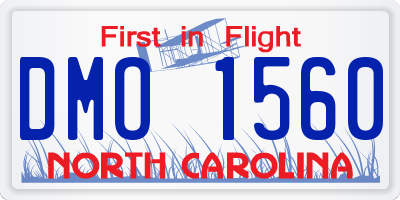NC license plate DMO1560