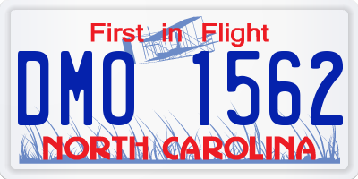 NC license plate DMO1562