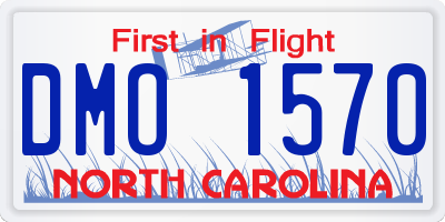 NC license plate DMO1570