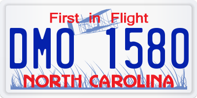 NC license plate DMO1580