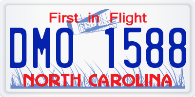 NC license plate DMO1588