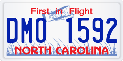 NC license plate DMO1592