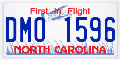 NC license plate DMO1596