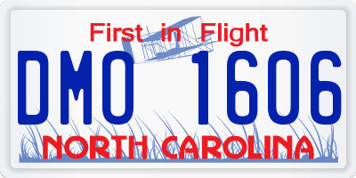 NC license plate DMO1606
