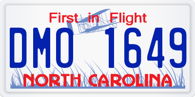 NC license plate DMO1649