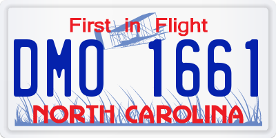 NC license plate DMO1661
