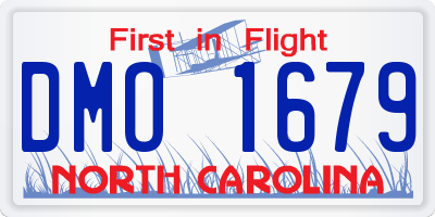 NC license plate DMO1679