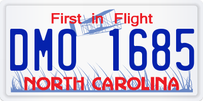 NC license plate DMO1685