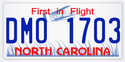 NC license plate DMO1703