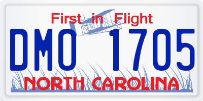 NC license plate DMO1705