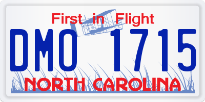 NC license plate DMO1715