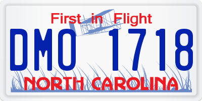 NC license plate DMO1718