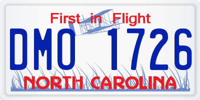 NC license plate DMO1726