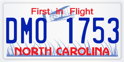 NC license plate DMO1753