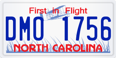 NC license plate DMO1756
