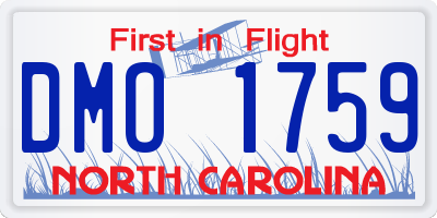 NC license plate DMO1759