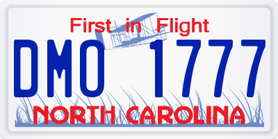 NC license plate DMO1777