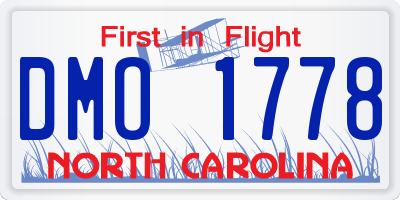 NC license plate DMO1778