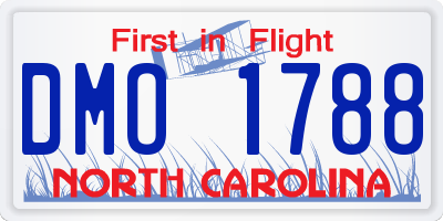 NC license plate DMO1788