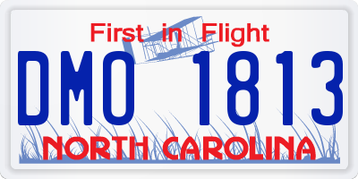 NC license plate DMO1813