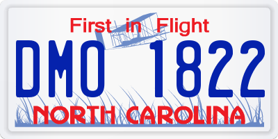 NC license plate DMO1822