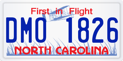 NC license plate DMO1826