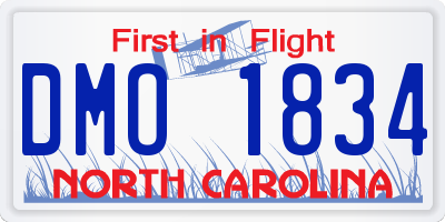 NC license plate DMO1834