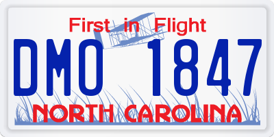 NC license plate DMO1847