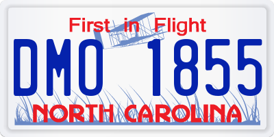 NC license plate DMO1855