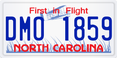NC license plate DMO1859