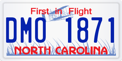 NC license plate DMO1871