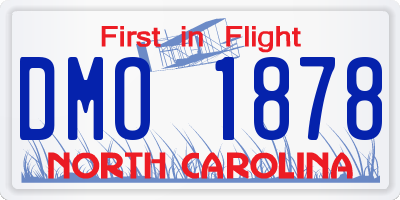 NC license plate DMO1878