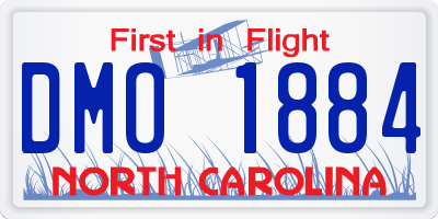 NC license plate DMO1884