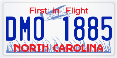 NC license plate DMO1885