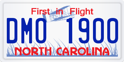 NC license plate DMO1900