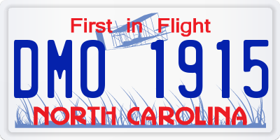 NC license plate DMO1915