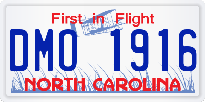 NC license plate DMO1916