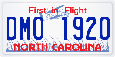 NC license plate DMO1920