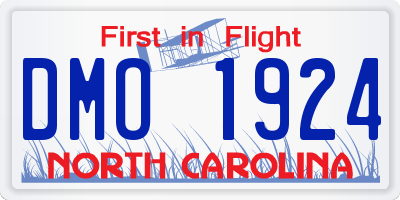 NC license plate DMO1924