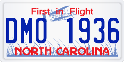 NC license plate DMO1936