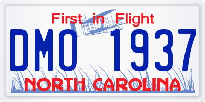 NC license plate DMO1937